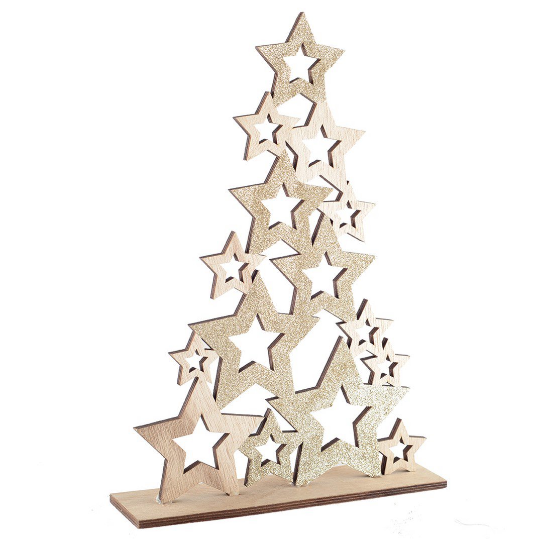 Christmas tree H. 59cm Wooden Decoration