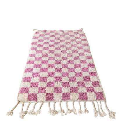 Berber rug in modern checked wool 110 x 164 cm SOLD