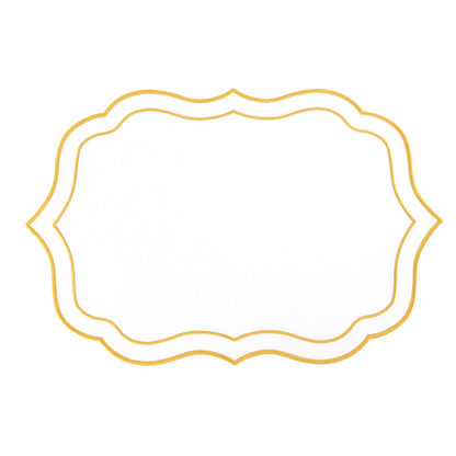 White and golden plate