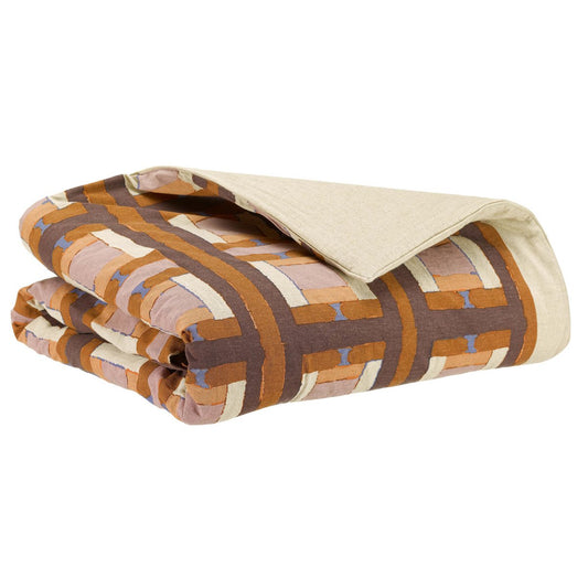 Plaid printed Taho Copper 135 x 200