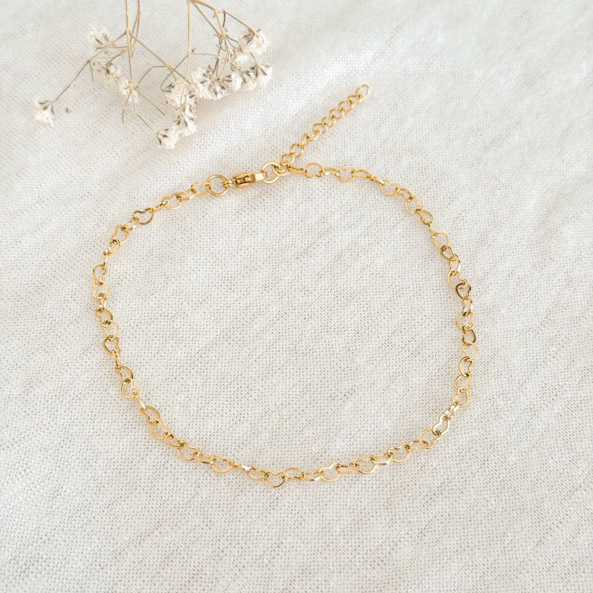 Hearts ankle strap - gold