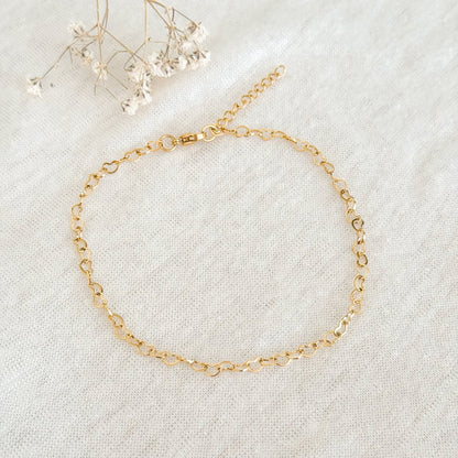 Hearts ankle strap - gold