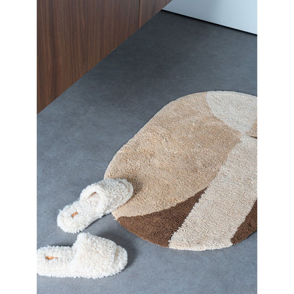 Bath mat Bowie - Beige Oval 60 x 100 cm