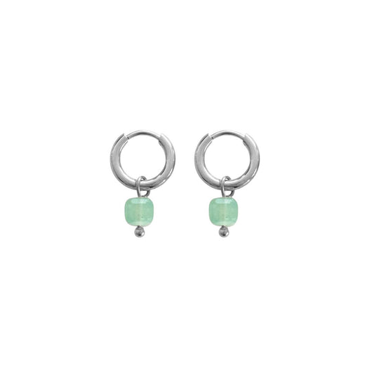 Amazonite Kubus Earrings - Silver