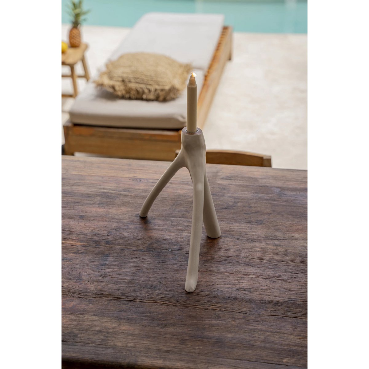 The Triple Twig Candle Holder - White