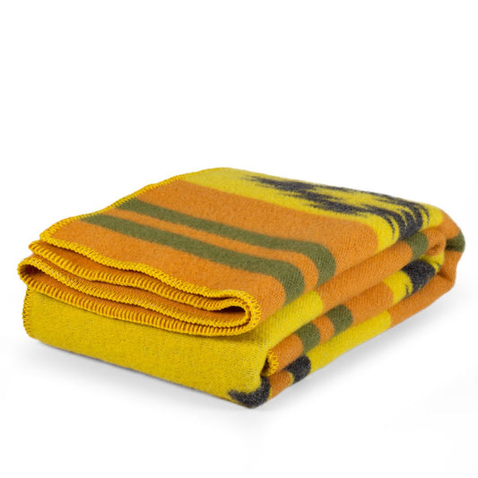 Wool Throw Blanket CARPATHIAN - yellow