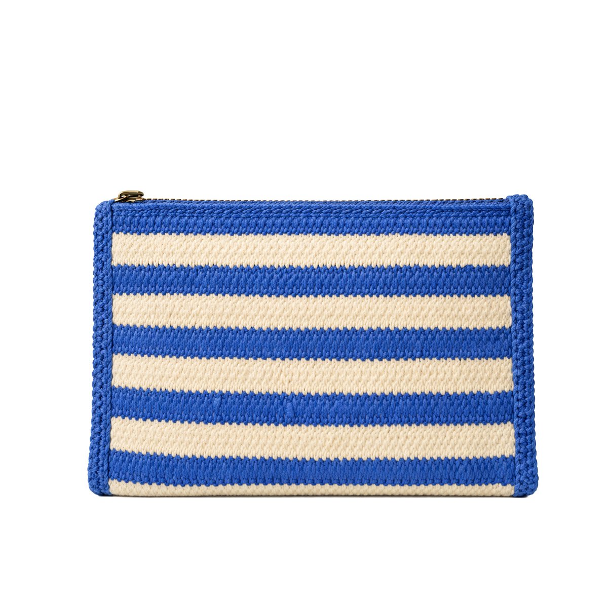 Blue striped clutch