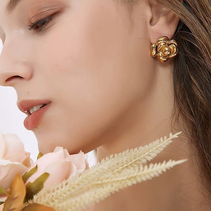 Elegant Camille Flower Ear Studs