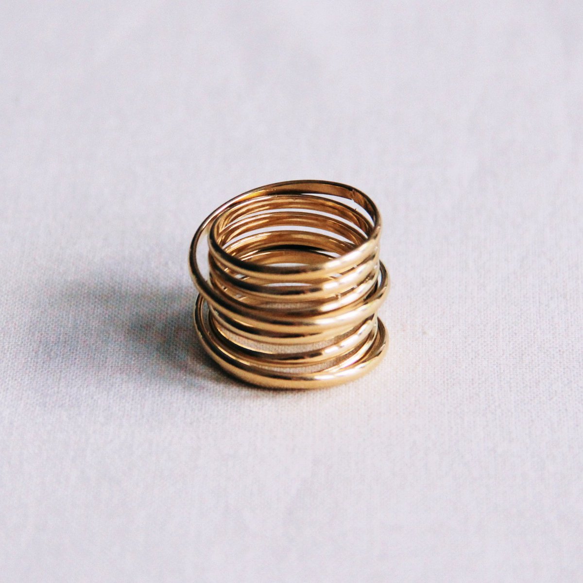 Stainless steel multi-layer XL ring – gold
