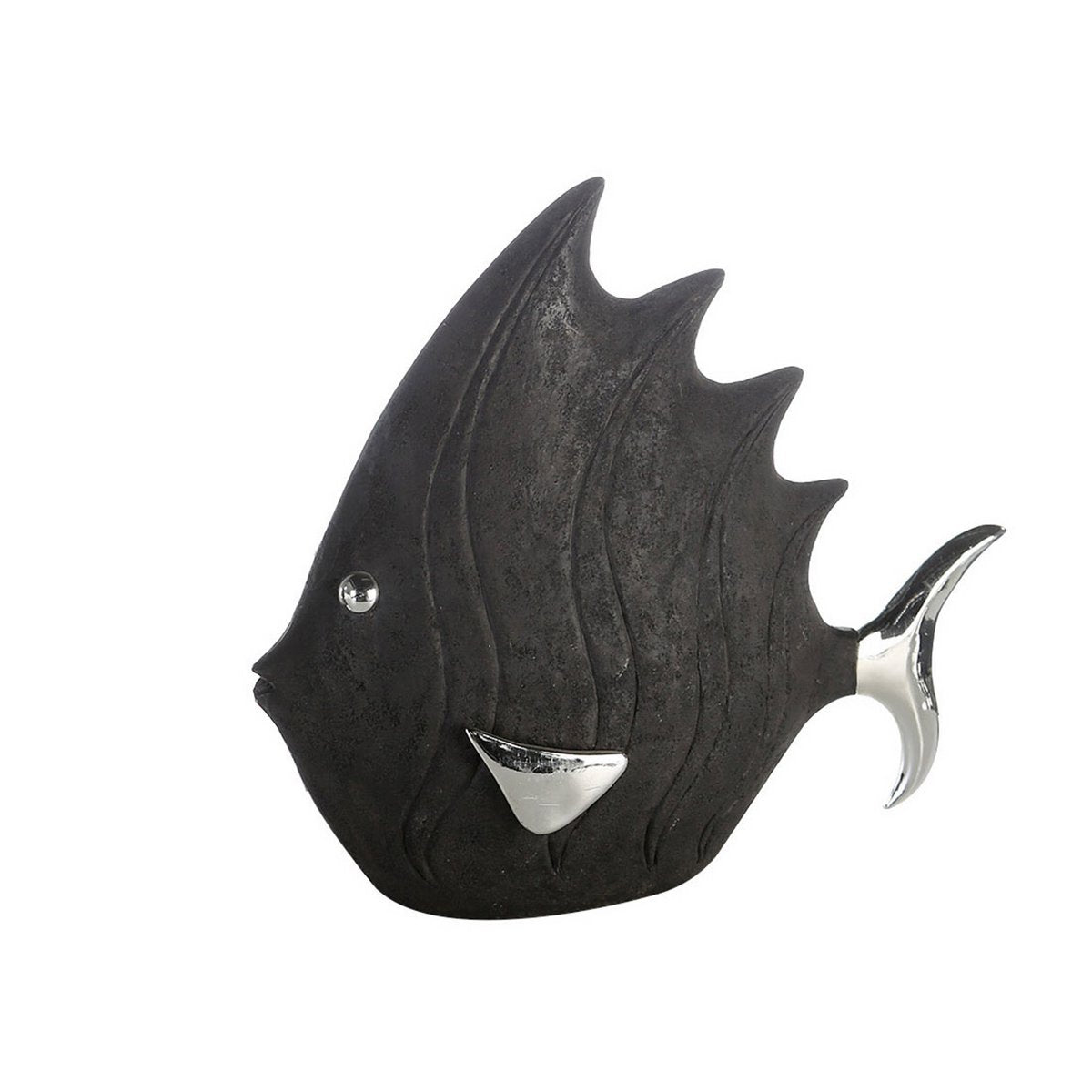 Poly figure "Fish" black H33L36cm