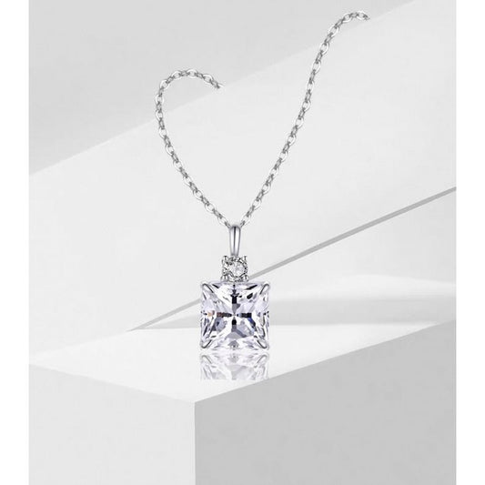 Princess Cut Moissanite Pendant Necklace
