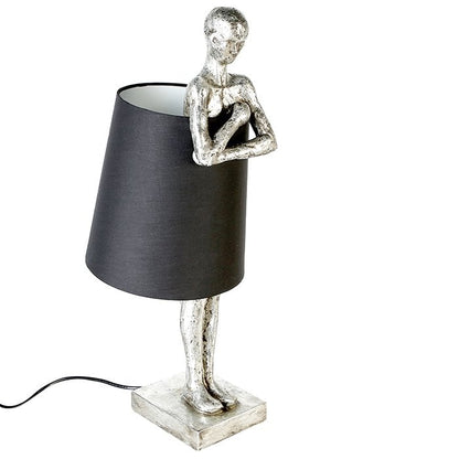 "Man" lamp, poly, antique silver / black