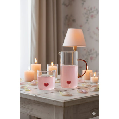 Heart pitcher with red handle 1.5L