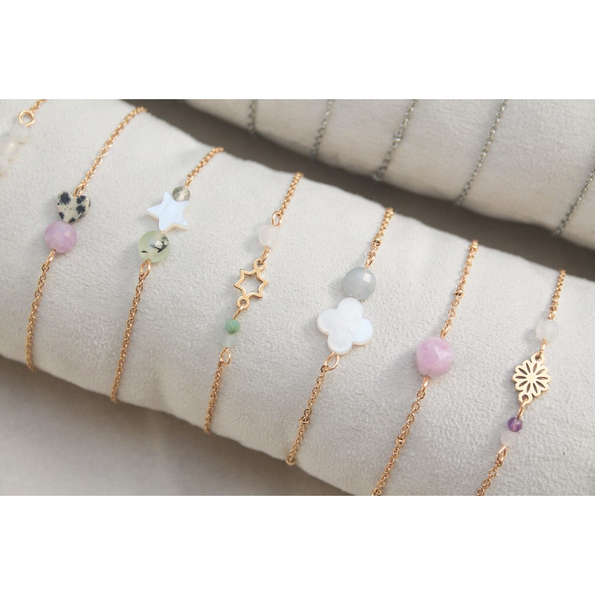 Bracelet Gemstones & Star - Gold