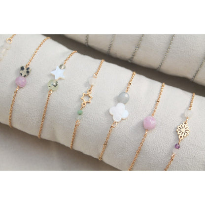 Bracelet Gemstones & Star - Gold
