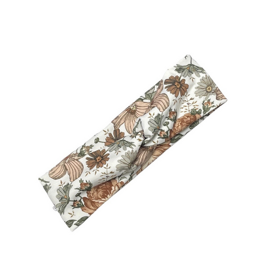 Twist headband english garden peach