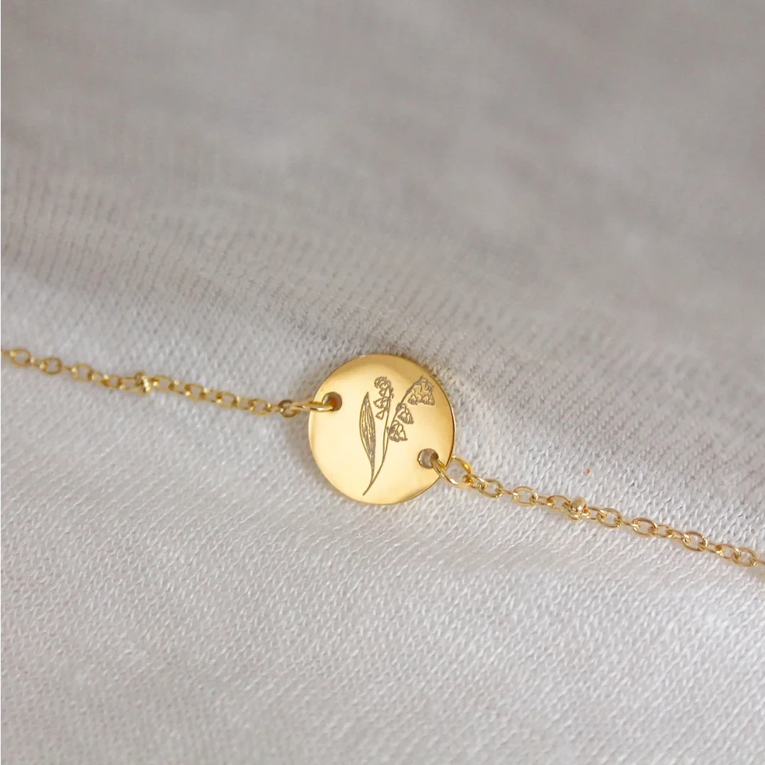 Golden Birth Flower Bracelet (can be ordered per month)