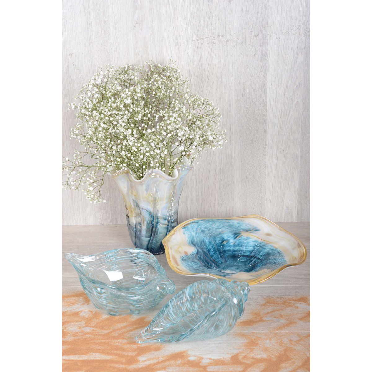Blue shell ocean cup 27.5x12.5x15cm