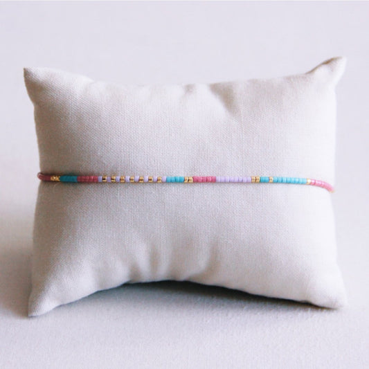 Miyuki bracelet - lilac/purple/old green