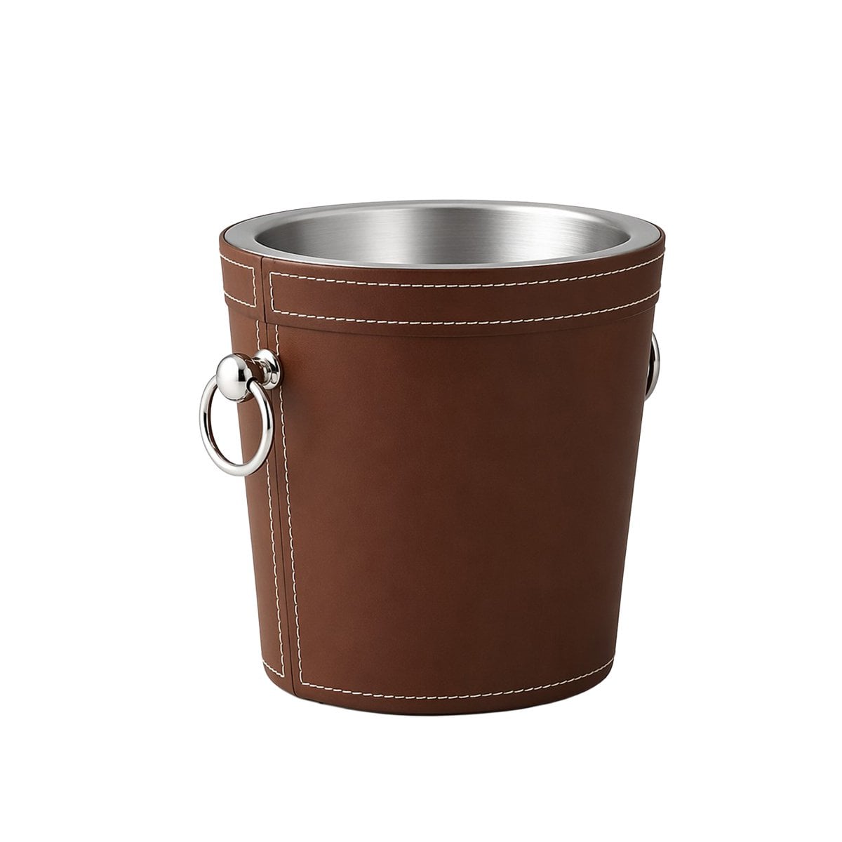 Champagne bucket in metal and imitation leather 20x20x20cm