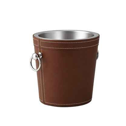 Champagne bucket in metal and imitation leather 20x20x20cm