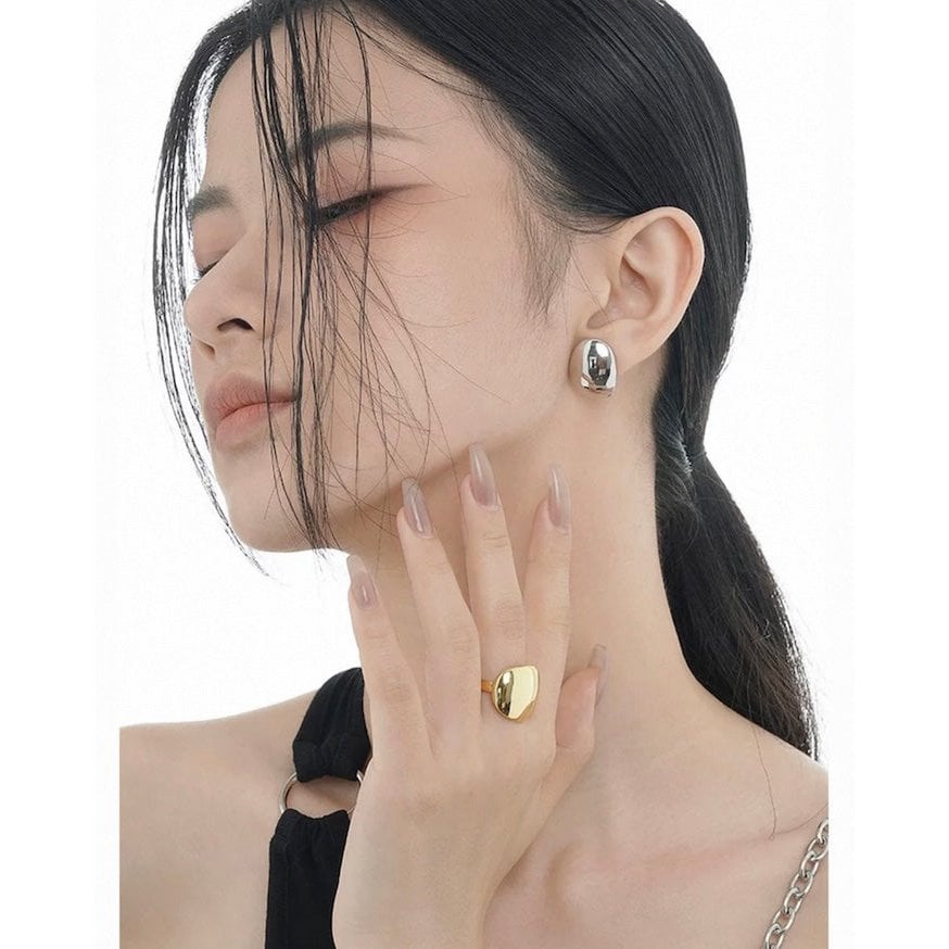 Minimalist Mirror Dot Adjustable Ring