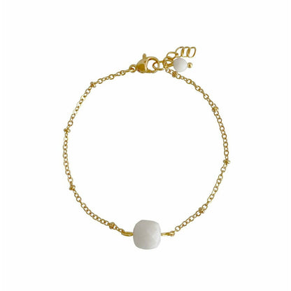 Moonstone Faceted Bracelet - Gold