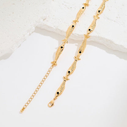 Vintage Cute Fish Link Necklace