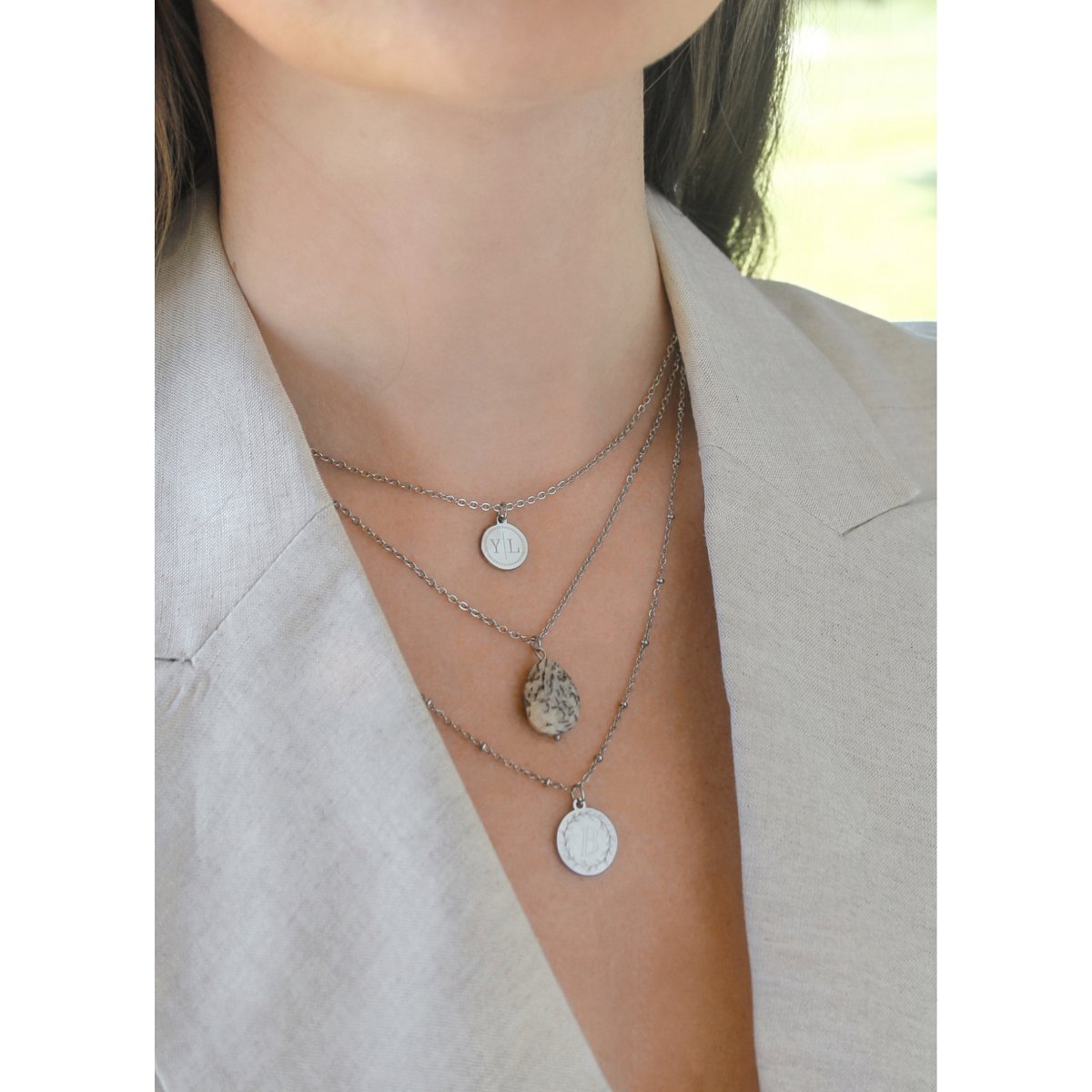 Necklace Zebra Feldspar - Silver