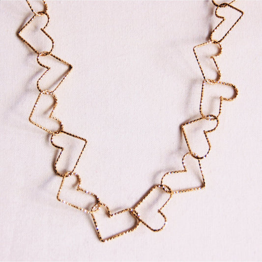 Linked hearts necklace 'large'