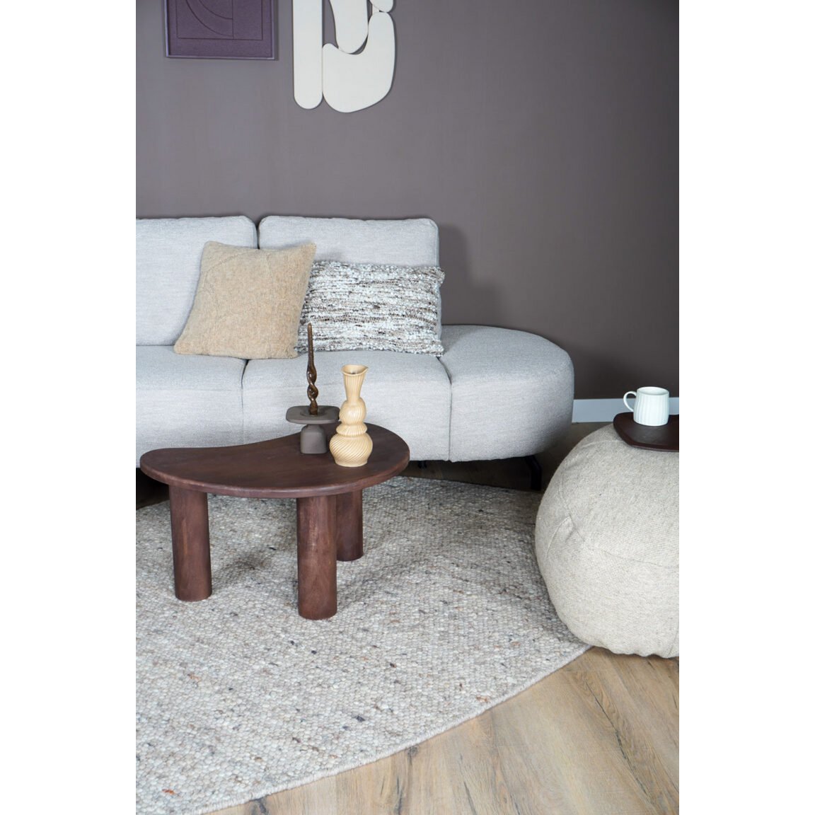 Rug Stone Donker Beige 417 - pebble -shaped 200 x 280 cm