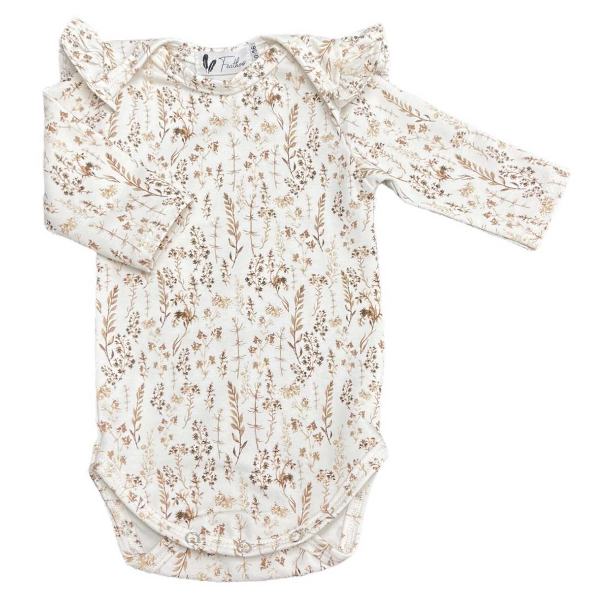 Romper long sleeve ruffle dried flowers