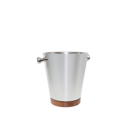 Champagne wood and silver bucket 20.5x20.5x24.5cm