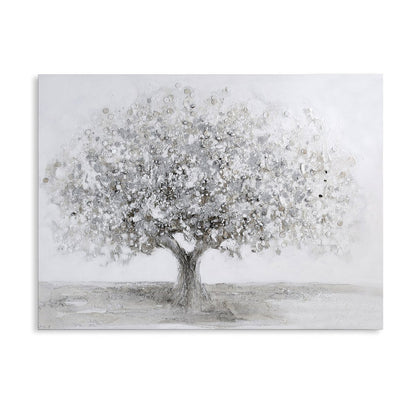 Picture "Big Tree" white/grey/silver 120x90cm