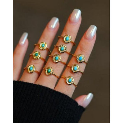 Modern Vintage Turquoise Oval Ring-adjustable