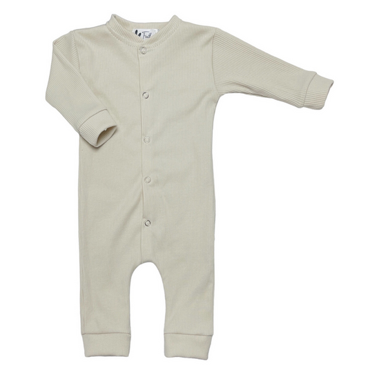 Playsuit rib jersey natural beige