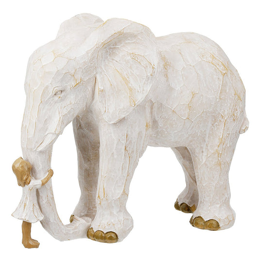 Figure elephant animal lover, natural color H.23 cm