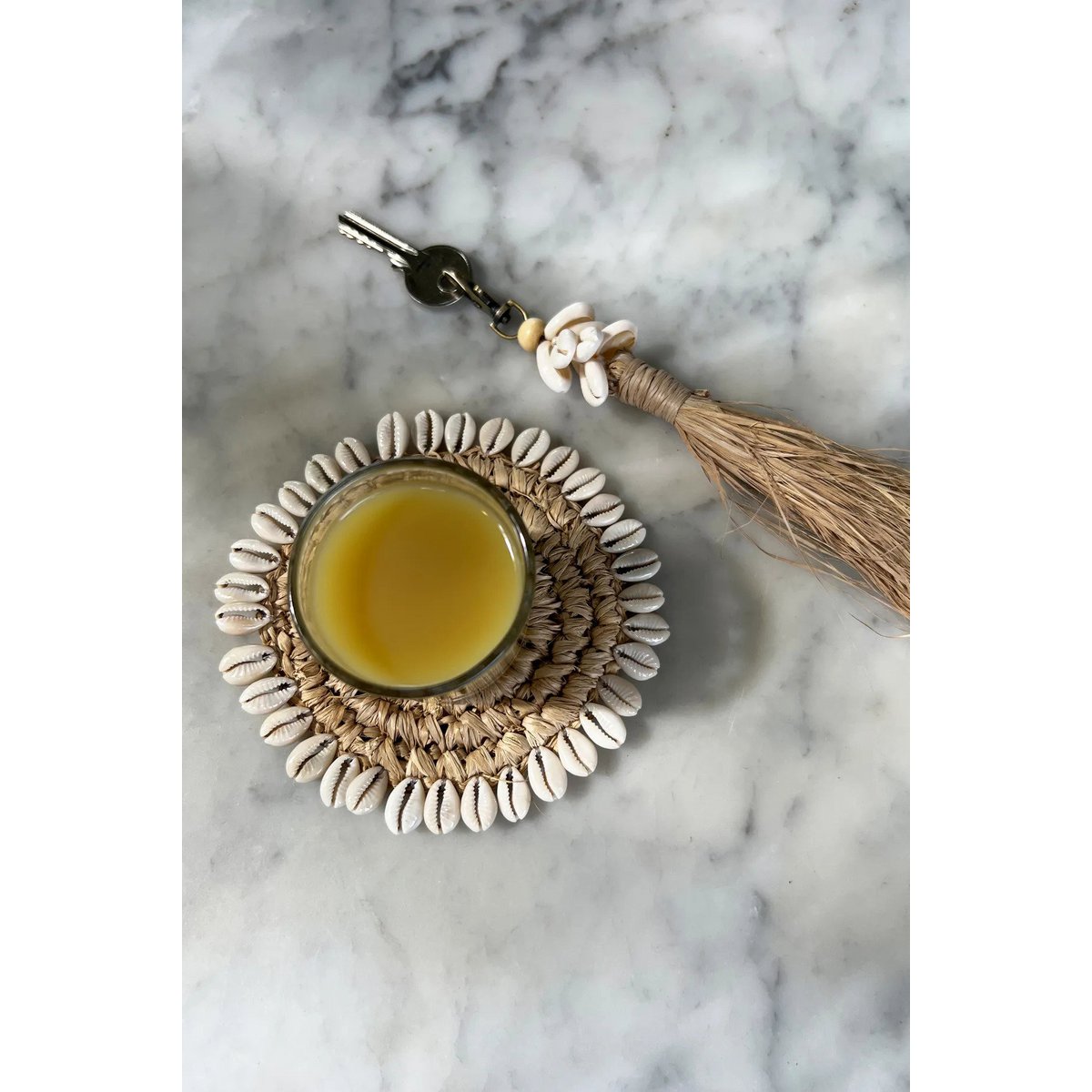 The Raffia Shell Coaster - Natural