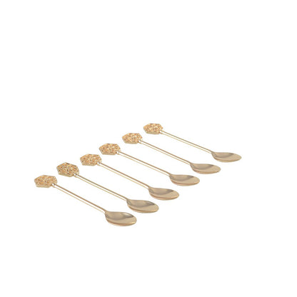 GOLDEN ARABESQUE TEASPOONS - SET OF 6