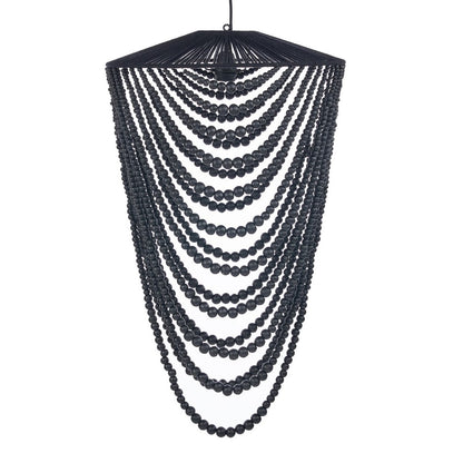 The Wooden Bead Chandelier - Black - L
