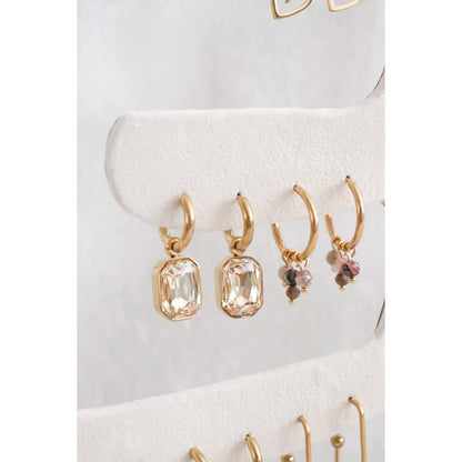 Rhodochrosite & Labradorite Earrings - Gold