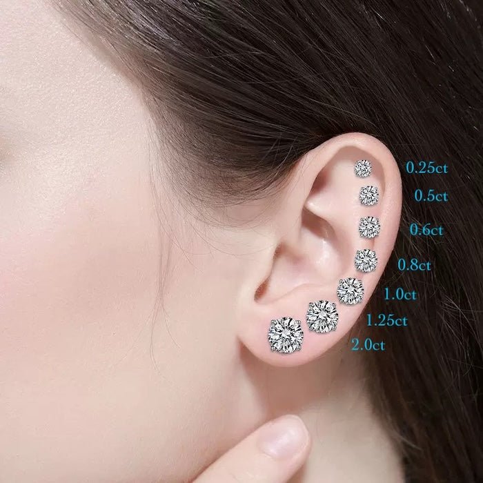 Classic 6 Claws Solitaire Earrings - Moissanite Stone