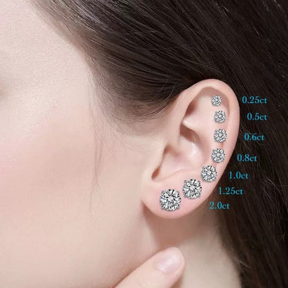 Classic 6 Claws Solitaire Earrings - Moissanite Stone