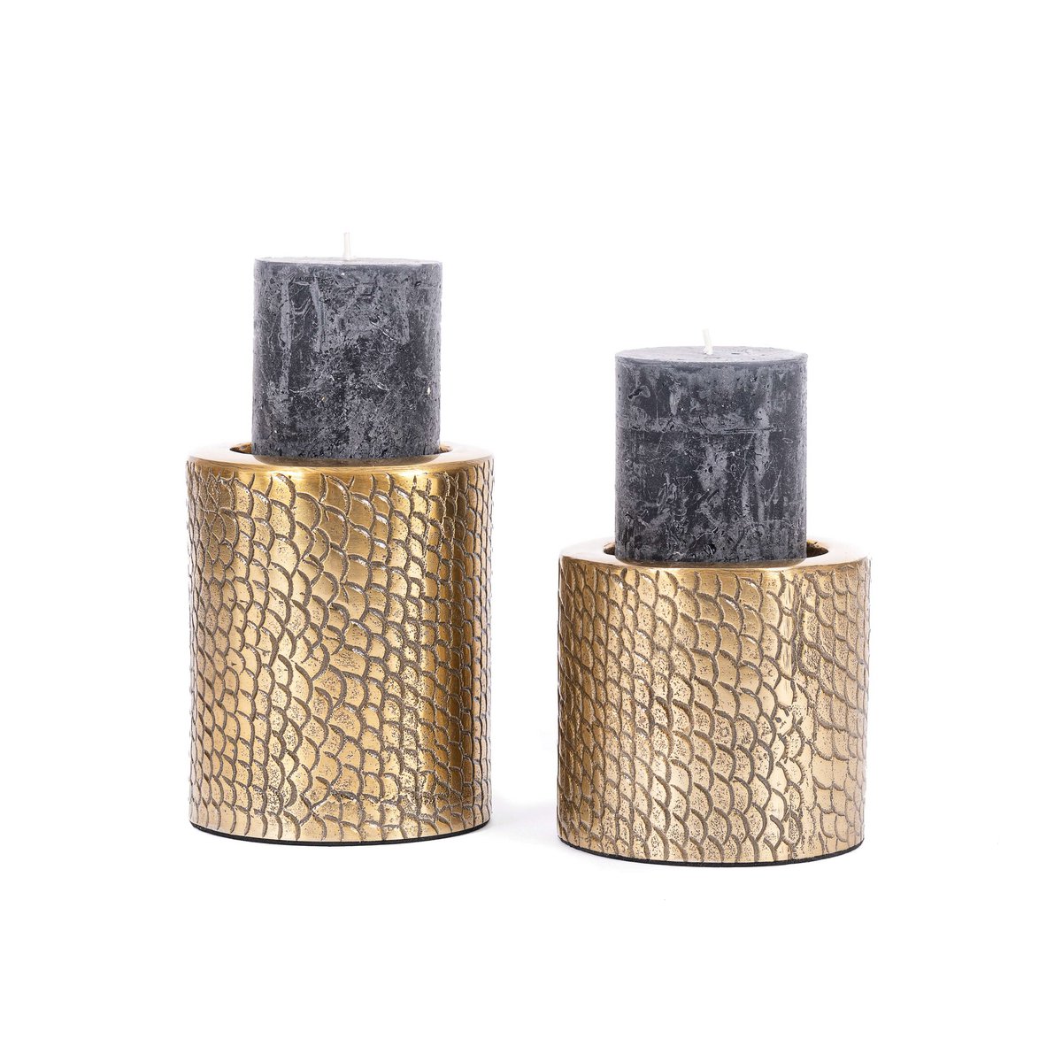 The Croco Candle Holder - Brass - L