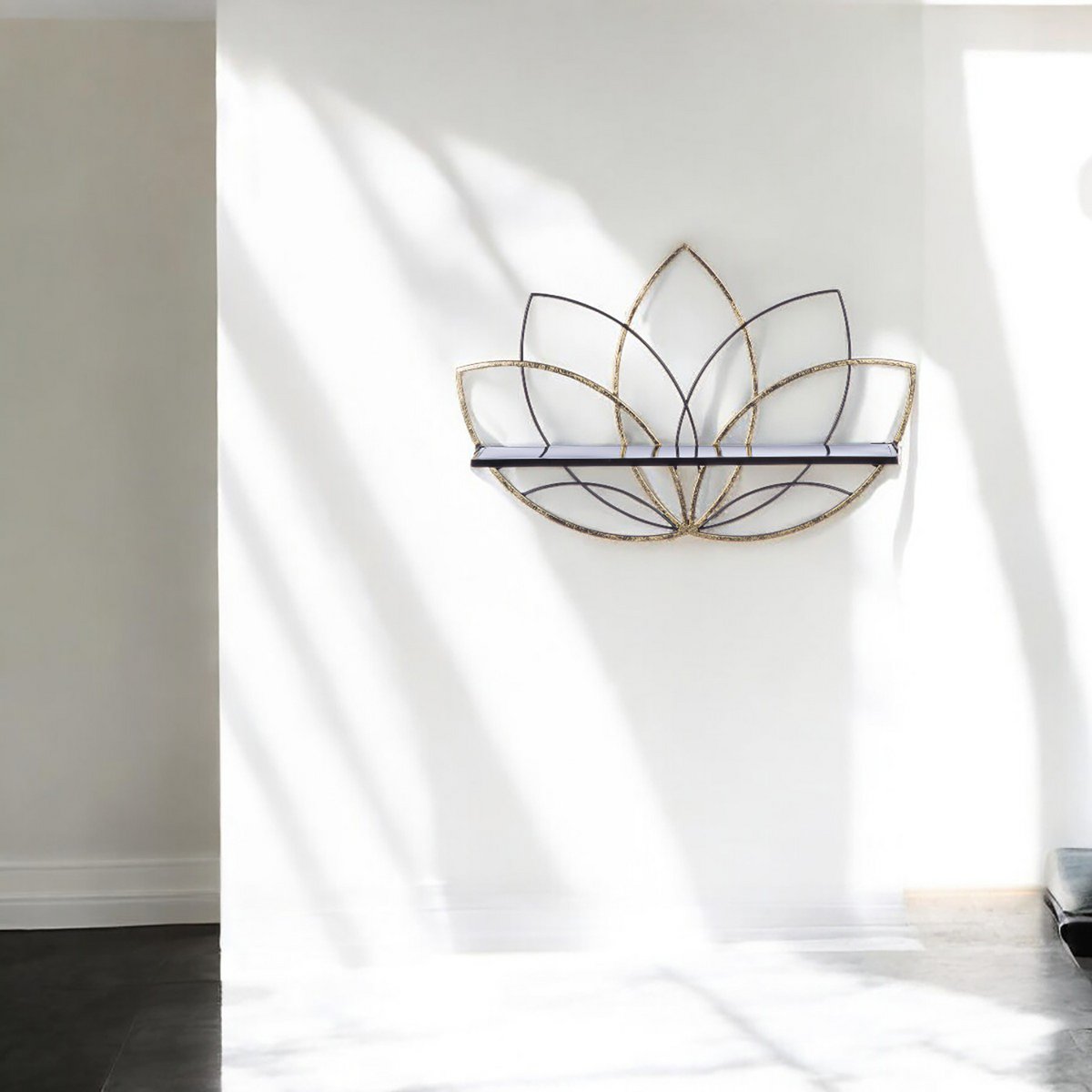 Lotus shelf, black H.37 cm