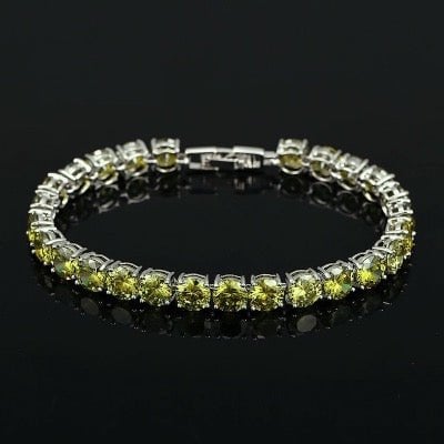 Fancy Sparkling Olive Stone Bracelet