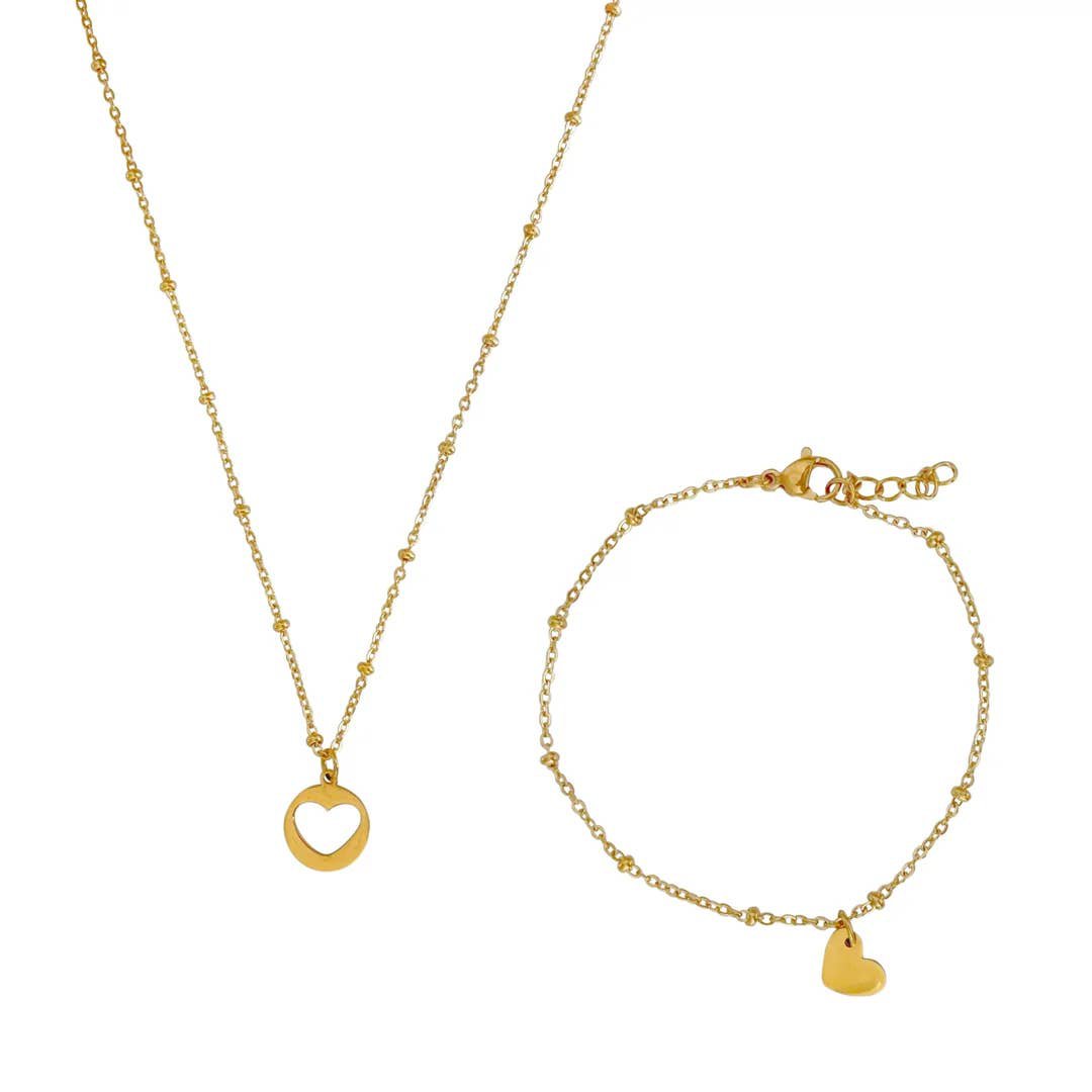 Friendship Necklace + Bracelet – Gold