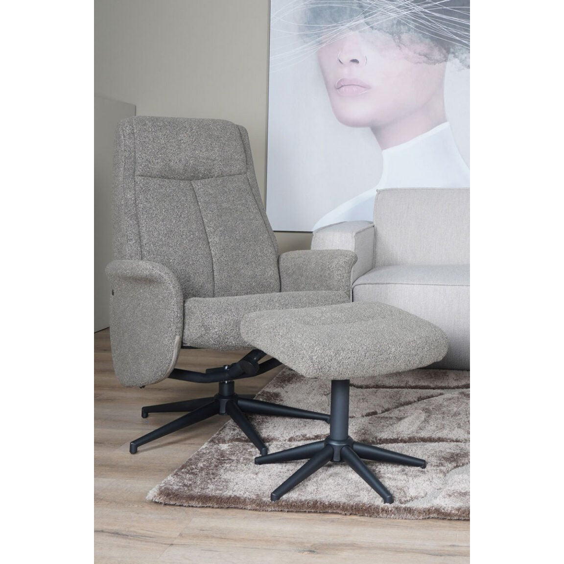 Relaxfauteuil Bindy + Hocker - Curlé - Brown