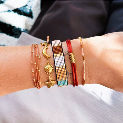 Miyuki bracelet - nude/brown/cognac