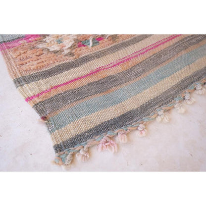 Pure wool Moroccan Kilim Berber rug 155 x 363 cm